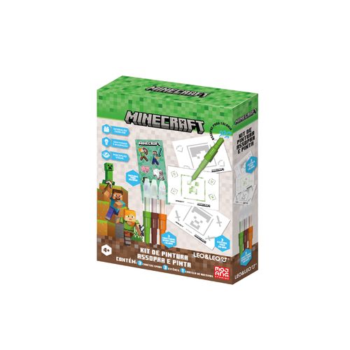 Kit de Pintura Assopra e Pinta Minecraft Caixa Leo&Leo