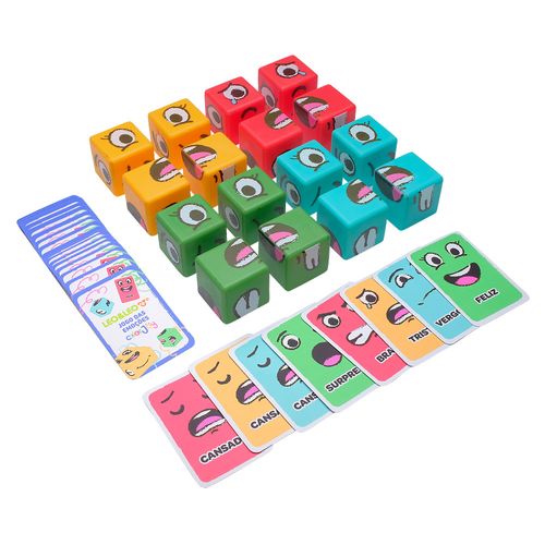 Jogo das Emoções Cubo Color Joy 2 Em 1 Caixa Leo&Leo