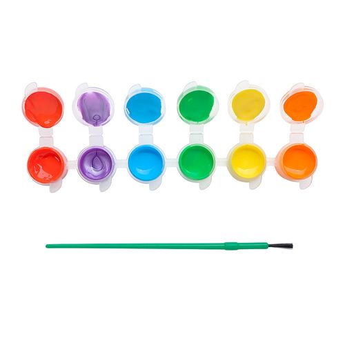 GUACHE COM PINCEL DINO 6 CORES 3.68 ML BLISTER LEO&LEO