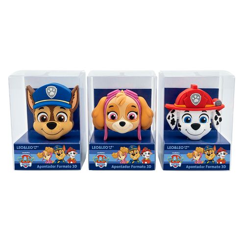 APONTADOR FORMATO 3D PATRULHA CANINA SORTIDO DISPLAY COM 16 LEO&LEO
