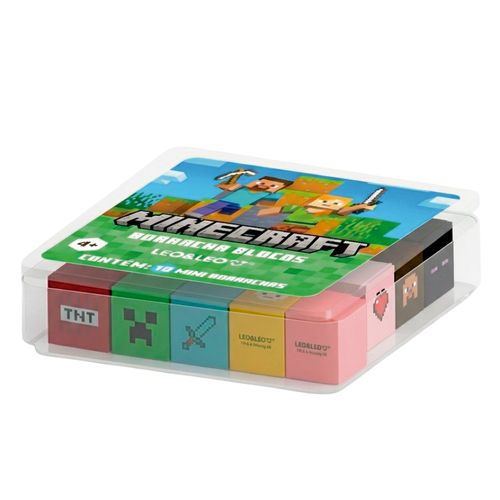 Borracha Mini Blocos Minecraft Display c/12 Leo&Leo