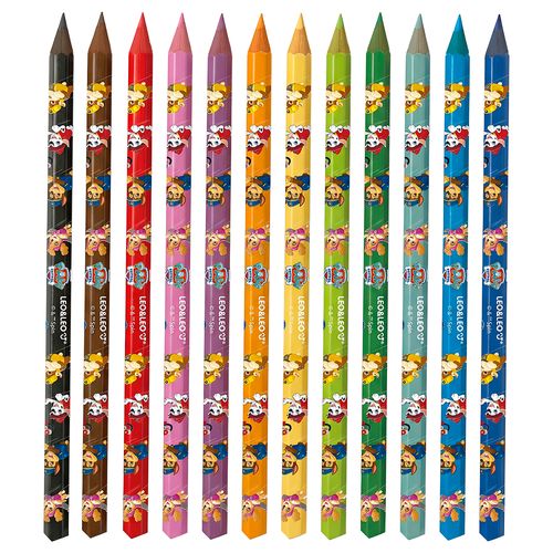 Lápis de Cor Patrulha Canina Formato Triangular 12 Cores Leo&Leo