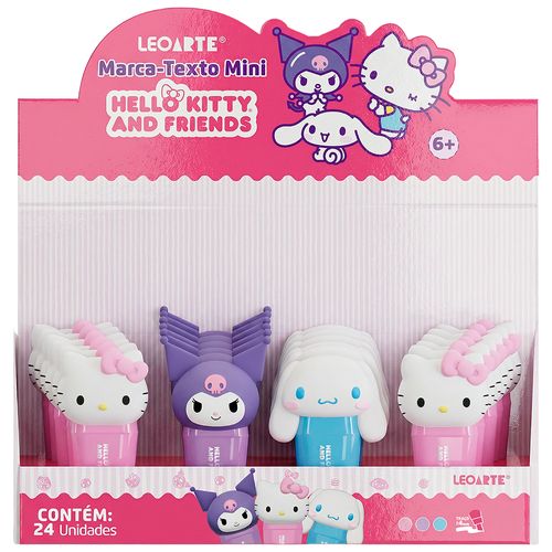Marca Texto Mini 3D Hello Kitty e Amigos Display c/24un Leoarte