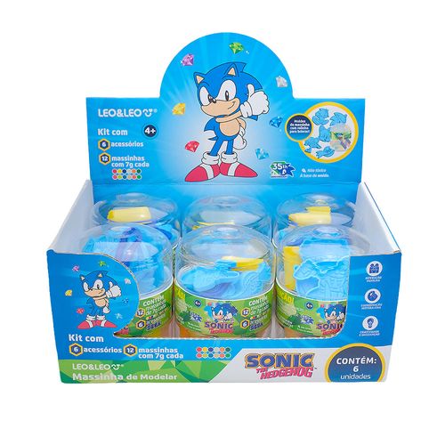 Massinha de Modelar Sonic Display c/ 6 Potes Leo&Leo