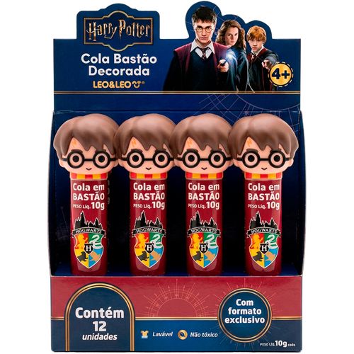 COLA BASTAO DECORADA HARRY POTTER 10 GRAMAS DISPLAY COM 12 LEO&LEO